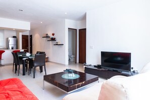 Condo, 2 Bedrooms | Living area | TV - Meridian 207 2 Bedroom Condo by RedAwning (Playa del Carmen)