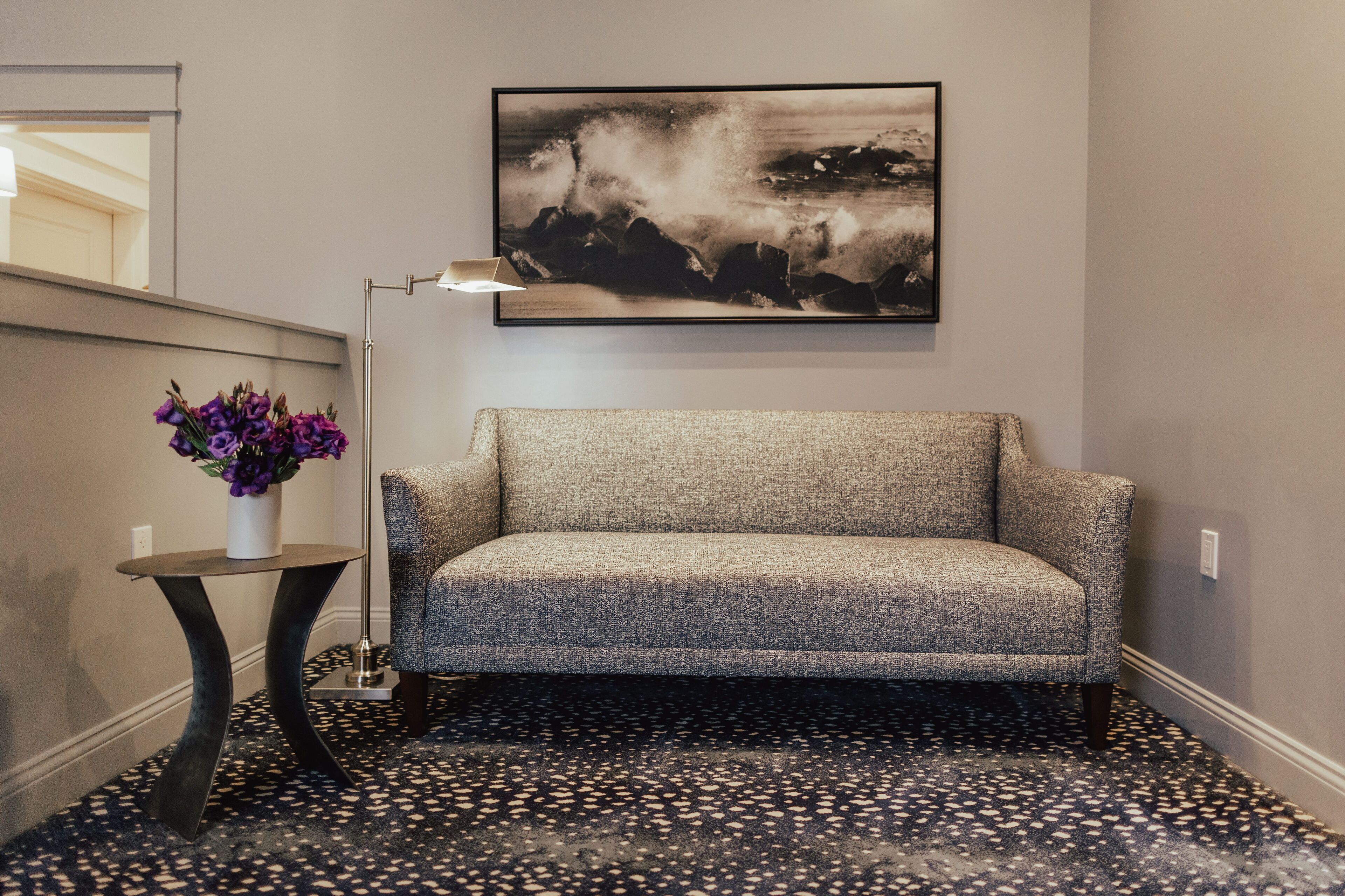 king suite with sitting room | living room | 50-inch flat-screen tv with cable channels, tv