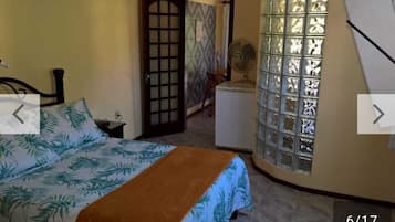 1 quarto, ferros/tábuas de passar roupa, roupa de cama