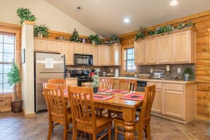 Kitchen with plenty of room to cook and seating for 6.