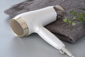 Combined shower/tub, spring water tub, free toiletries, hair dryer