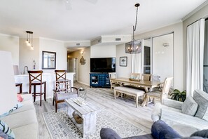 TV, DVD player, stereo