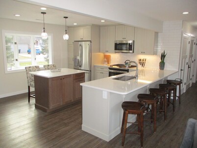 St Joseph Riverfront House With Private RiverWalk! 30 Mins by Boat to Lake MI