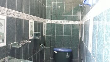 Basic-Zimmer | Badezimmer | Dusche, Handtücher