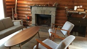 Private Vacation Home (2LDK) | Living area | Fireplace