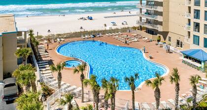 Discover Panama City Beach from this cozy condo w/ shared pools & fitness center
