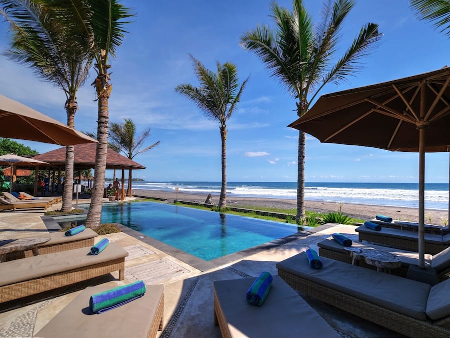 2 outdoor pools, open 7:00 AM to 8:00 PM, pool umbrellas, sun loungers