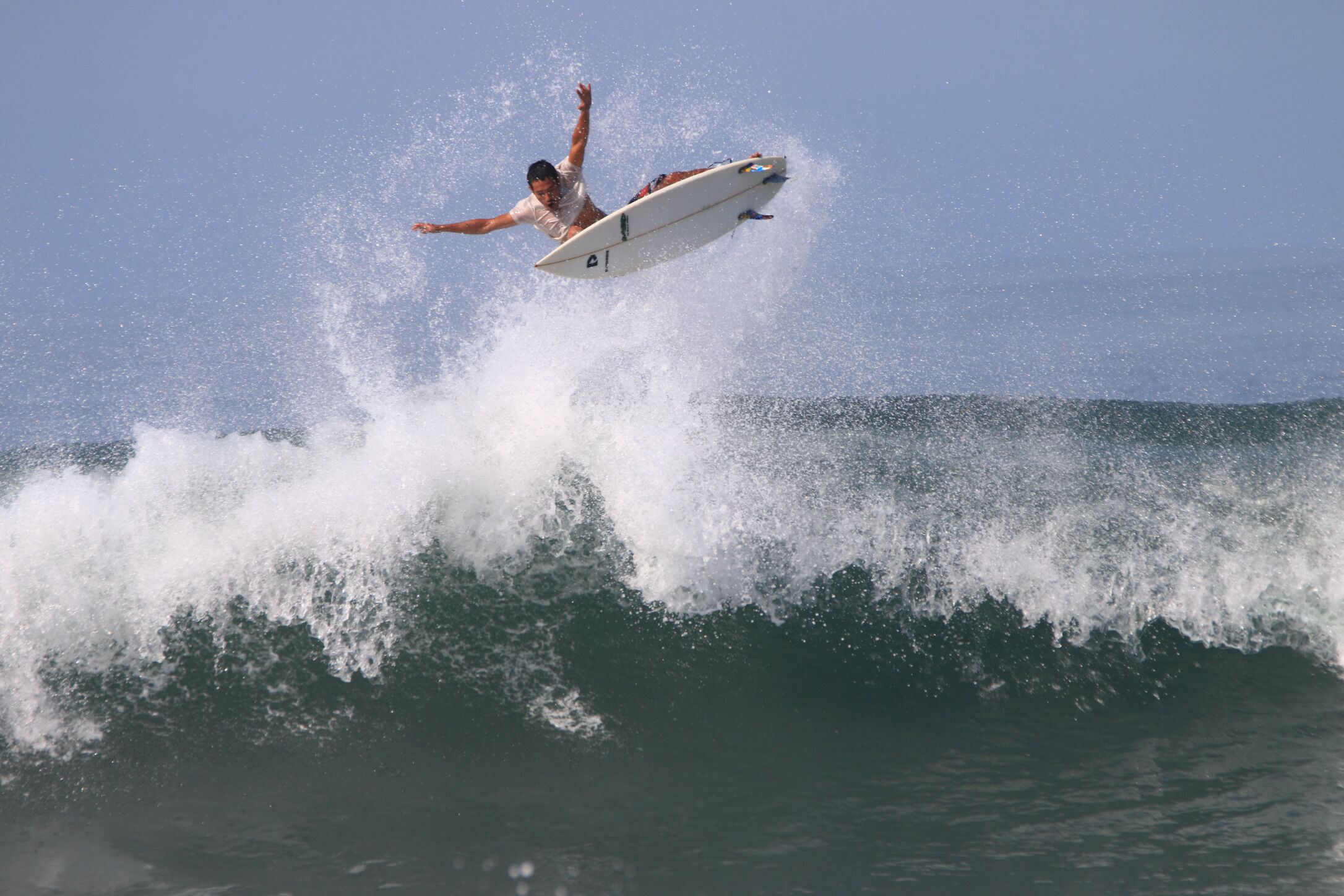 A surfer riding a wave.