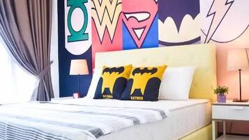 2 bedrooms, in-room safe, iron/ironing board