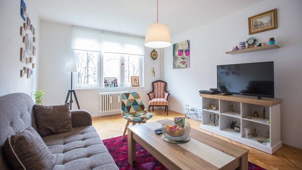 Leilighet, 1 soverom | Oppholdsområde | Flatskjerm-TV