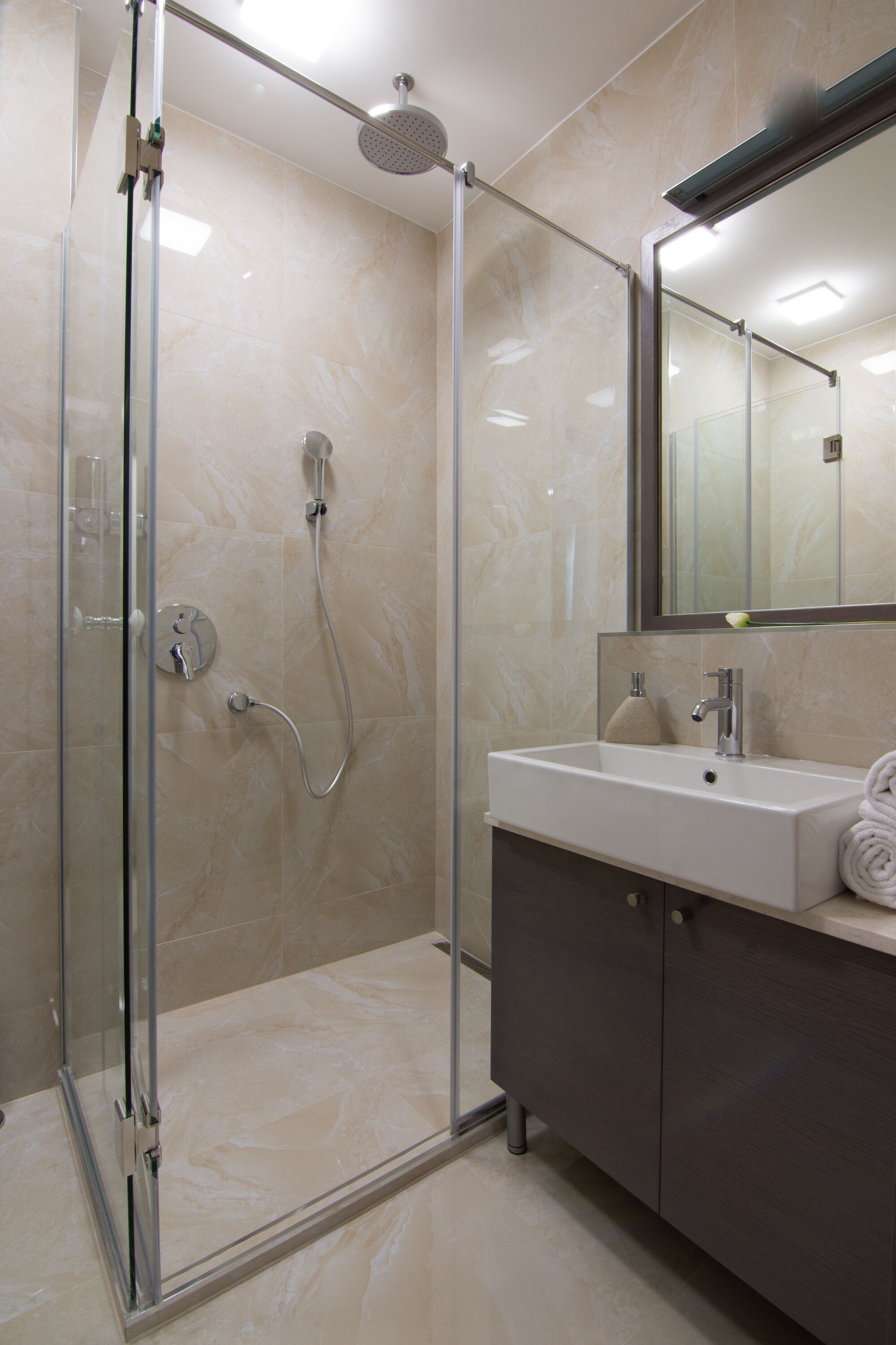 shower, free toiletries, hair dryer, bathrobes