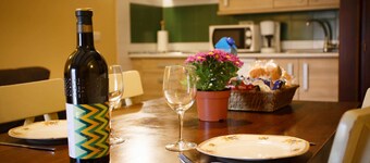 Comfortable bedroom apartment sofa bed and fireplace on the first floor