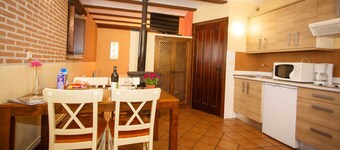 Comfortable bedroom apartment and sofa bed on the ground floor with fireplace