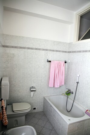 Appartement, 2 chambres | Salle de bain | Douche cascade, articles de toilette (gratuits), séchoir à cheveux