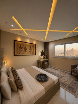 Deluxe Double or Twin Room,Pyramids View | Premium bedding, free minibar, desk, soundproofing - Gardenia Pyramids View Inn - Rooftop (Giza)