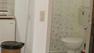 Dusche, Haartrockner, Handtücher, Toilettenpapier