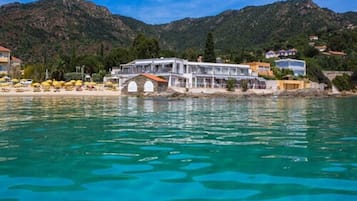 Private beach, sun loungers, beach umbrellas