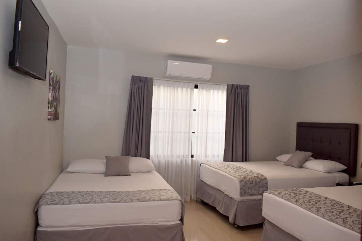Double Room, 2 Queen Beds, Accessible, Mountain View | WiFi (free), bed sheets