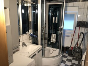 Apartment, 2 Bedrooms, Sea View | Bathroom | Hair dryer, towels, soap, shampoo - Apartment Desire (Sibenik)