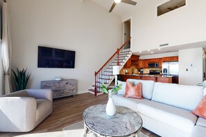 TV, DVD player, stereo