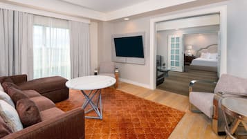Presidential Suite, 1 King Bed | Living area | 55-inch flat-screen TV with digital channels, TV, Netflix