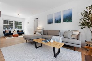 Smart TV, chimenea y libros