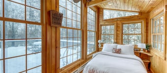 Dog-friendly chalet w/ wood stove, deck, & outdoor firepit - close to Mt. Snow