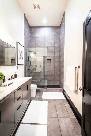 Hair dryer, towels