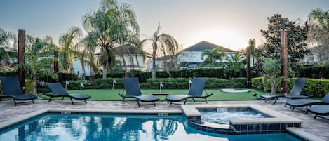 Outdoor pool, a heated pool