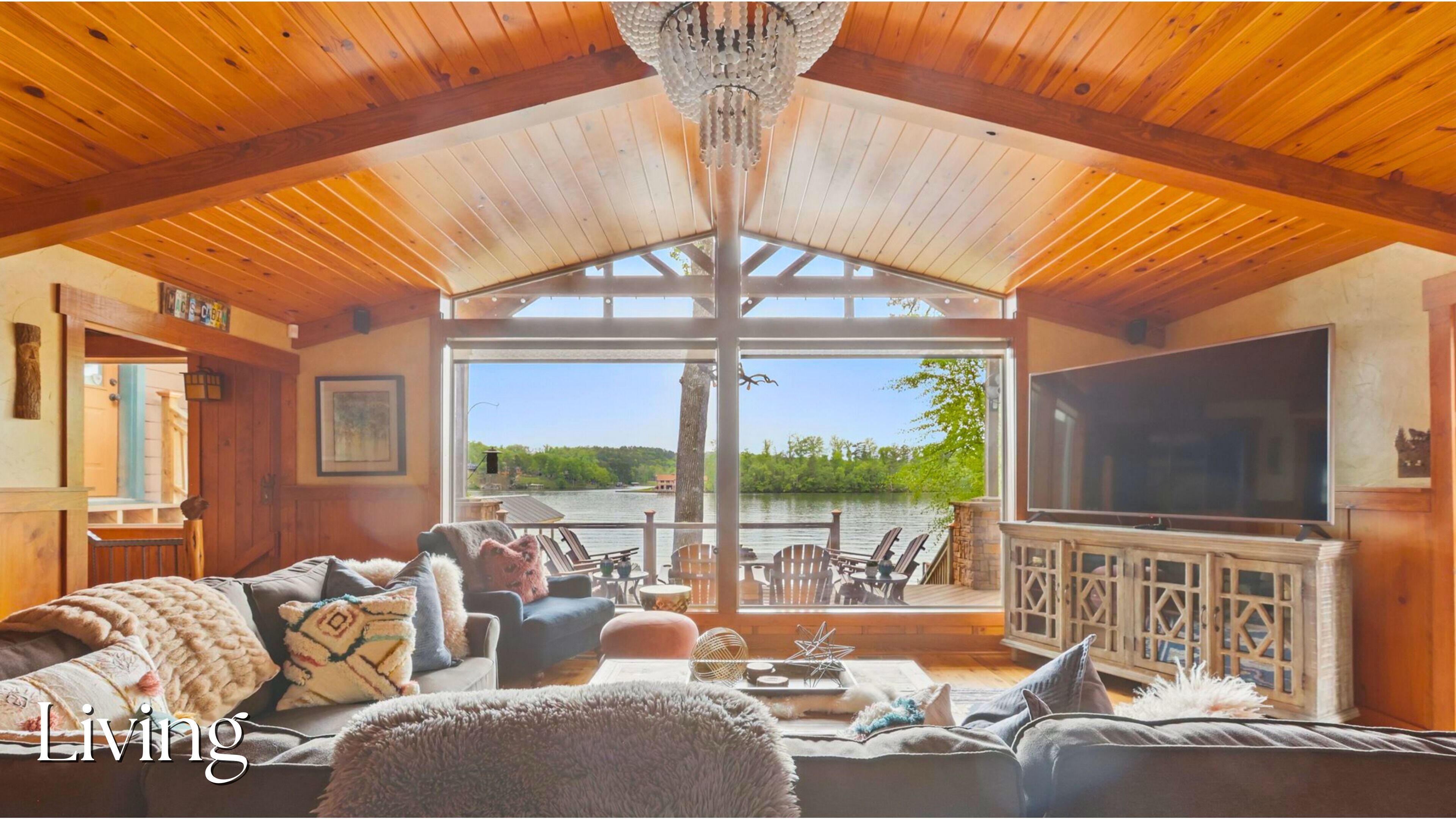 Smart TV, fireplace, video games, smart speakers