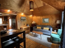 Courtyard Cabin 1- Pet Friendly | Living area | 32-inch Smart TV with digital channels, TV, DVD player