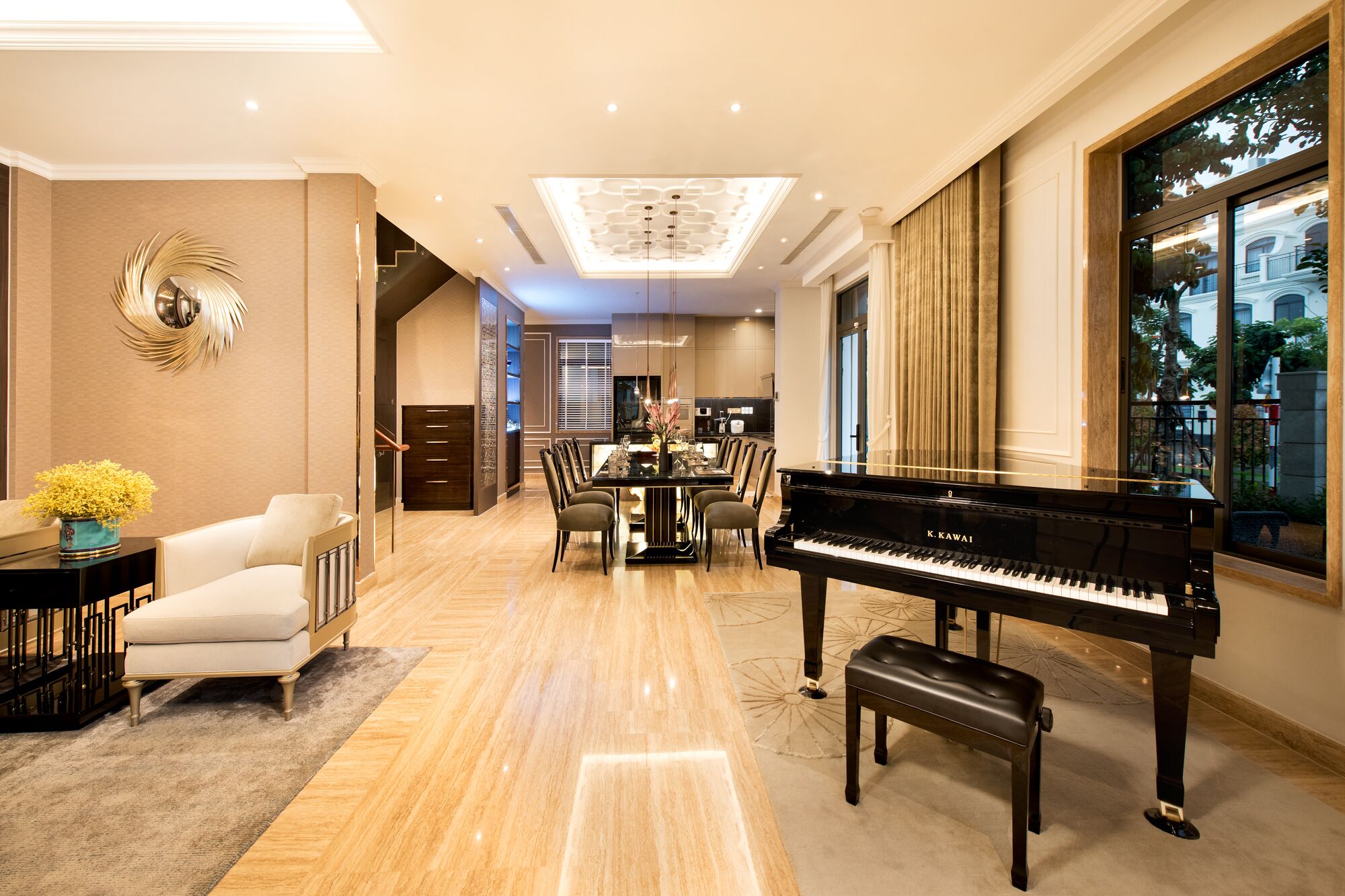 Icity Lakeview Saigon Villa | Living room | 60-inch flat-screen TV with cable channels, TV, computer