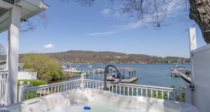 Pleasant Bay Retreat: lake home on Keuka Lake with hot tub and private beachfront