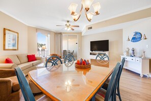 TV, DVD player, stereo