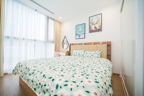 1 Schlafzimmer, hochwertige Bettwaren, Betten mit Memory-Foam-Matratzen