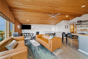 TV, ping pong, books