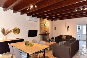 House | Living area | Flat-screen TV, fireplace - Karmela's Cottage  by CorfuEscapes (Corfu)