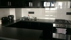 Apartment | Private kitchen | Fridge, microwave, oven, stovetop - Center Apartment on Jubilee Line (London)