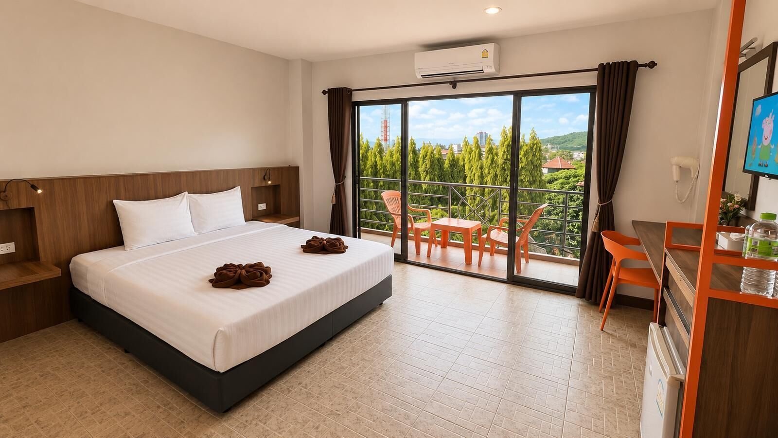 Double Room, 1 King Bed, Balcony, Pool View