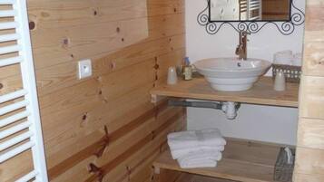 Double Room | Bathroom | Shower, hair dryer, towels, soap