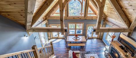 Smart TV, fireplace, video games, DVD player