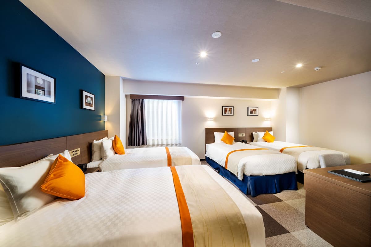 Standard Room, Multiple Beds, Non Smoking, Refrigerator (Larger Room) | In-room safe, desk, bed sheets