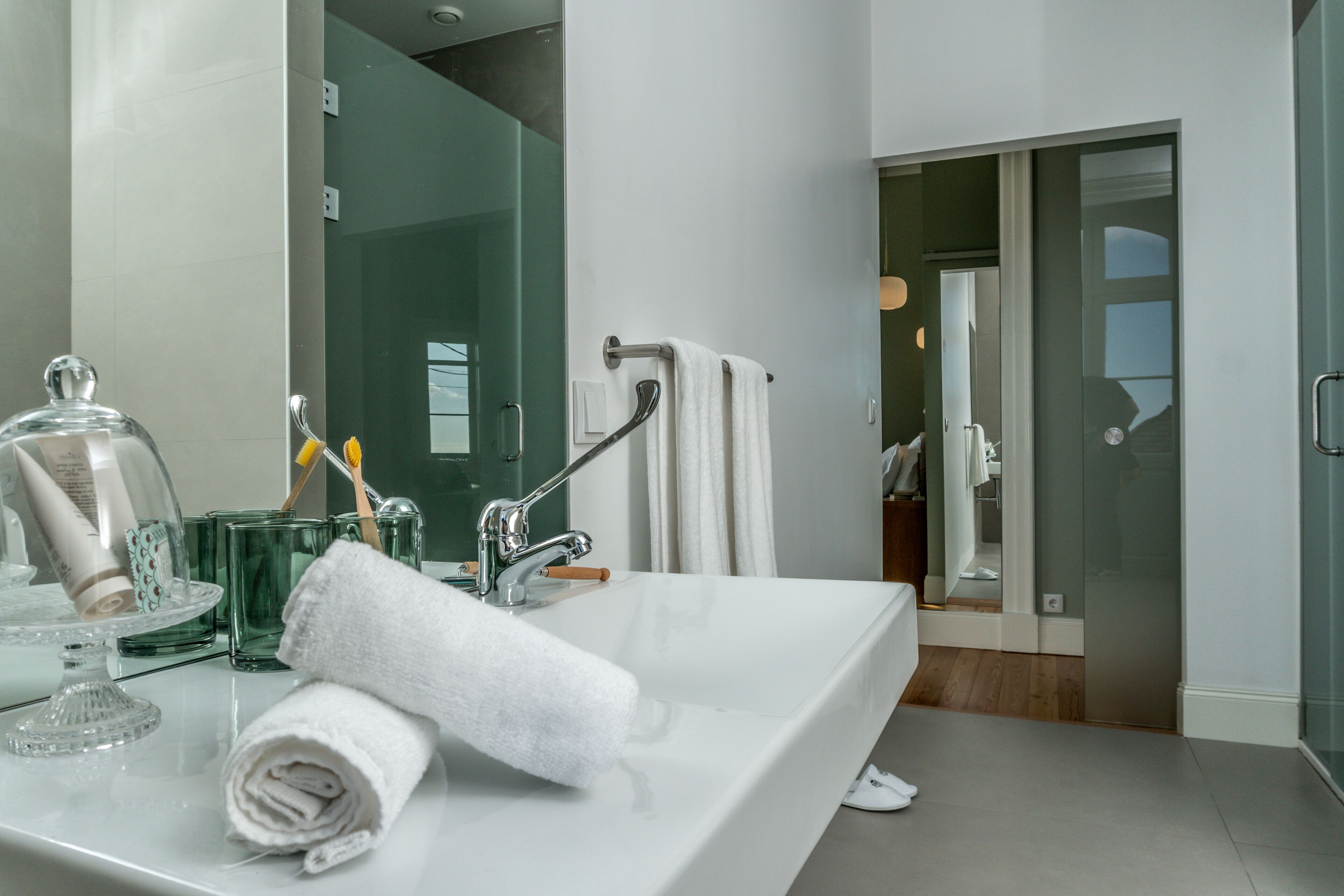 shower, free toiletries, hair dryer, bathrobes