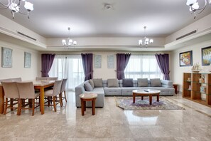 Apartment, 4 Bedrooms, Sea View | Living room | TV