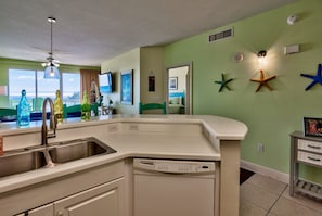 Condo, 3 Bedrooms | Private kitchen - Celadon: Unit 102 by Forehand Rentals (Panama City Beach)