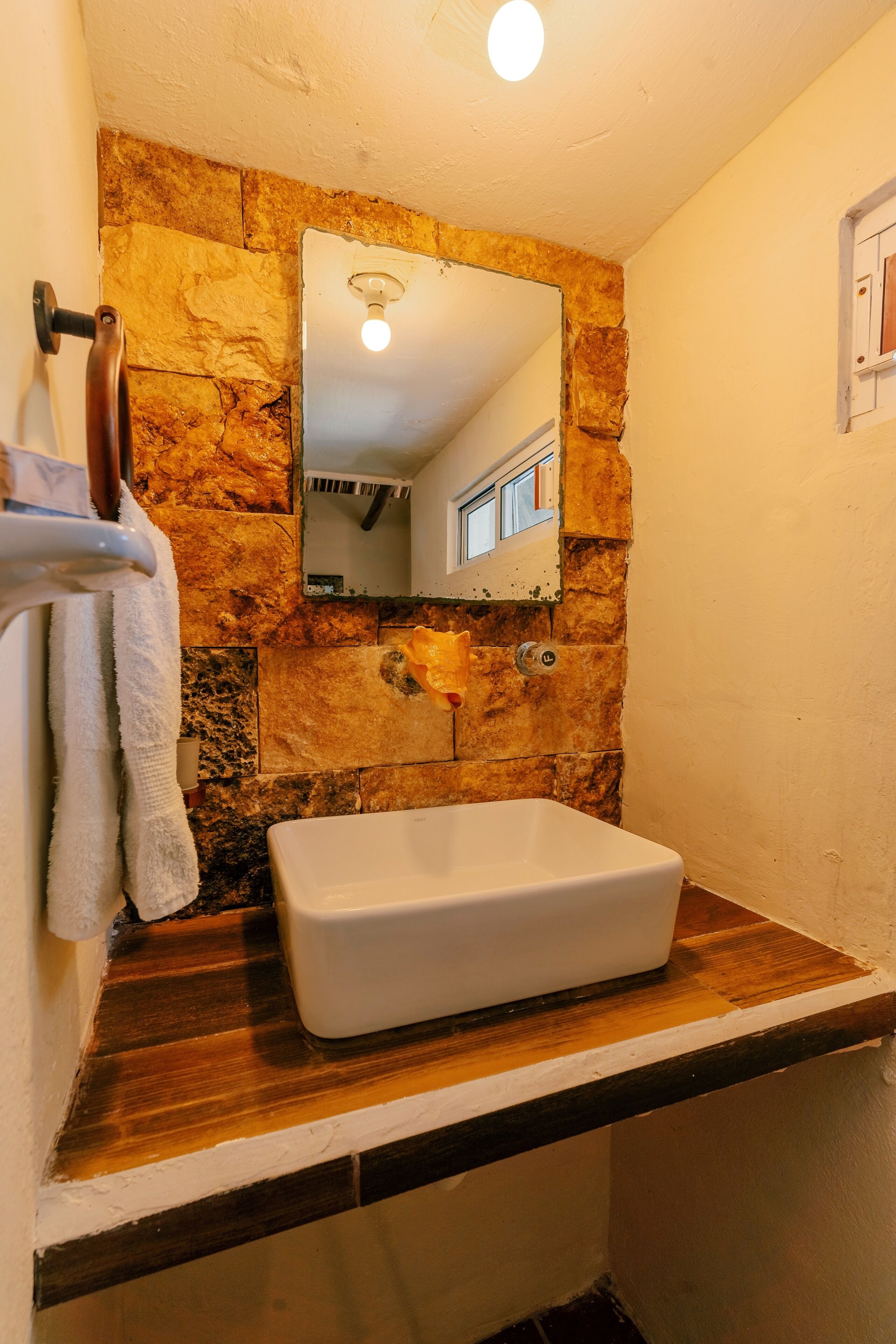 room, private bathroom, beach view | bathroom | shower, rainfall showerhead, towels, soap