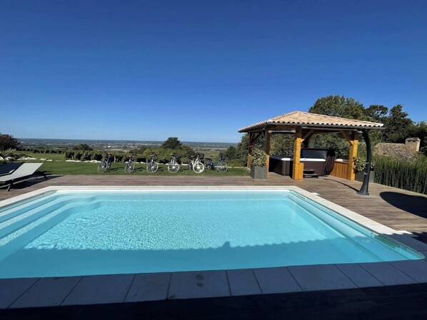 Outdoor pool, a heated pool