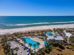 A heated pool - Relaxed Beachfront Comfort with Beautiful Gulf Views (Panama City Beach)