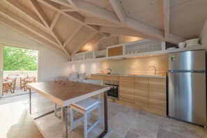 Casa Deluxe, 2 habitaciones (Athina) | Cocina básica privada | Frigorífico grande, horno, placa de cocina y lavavajillas