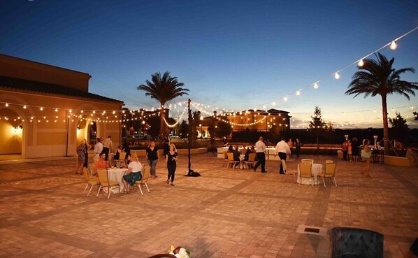 Outdoor banquet area